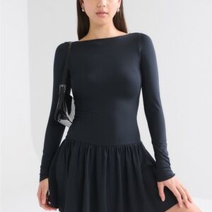 NWT A&F Elegant Black Long Sleeve Dress